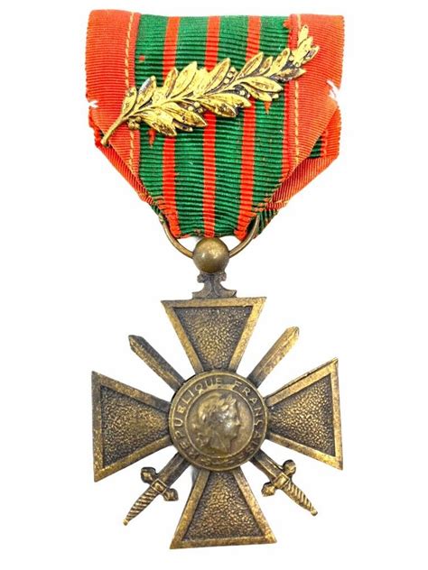 WW2 French France CDG Croix De Guerre Medal 1939-40 Dated with Palm ...