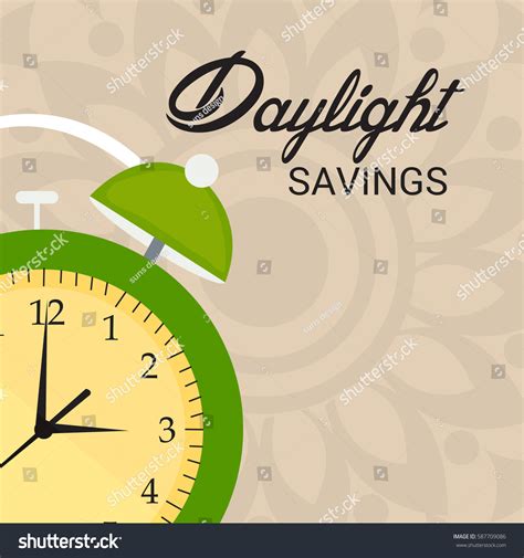 Vector Illustration Banner Daylight Saving Time Stock Vector (Royalty ...