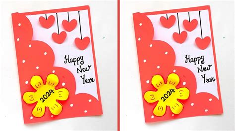 New Year Card 2024 | Easy and beautiful New Year card 2024 | Handmade ...