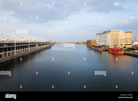 The Excel Arena, London, UK, from Royal Victoria Bridge at Royal ...