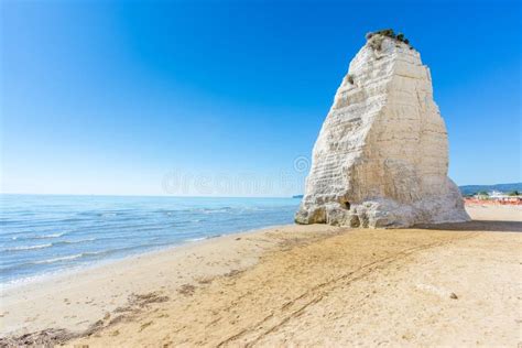 View Beach of Vieste with Pizzomunno Rock, Gargano Coast, Apulia, South ...