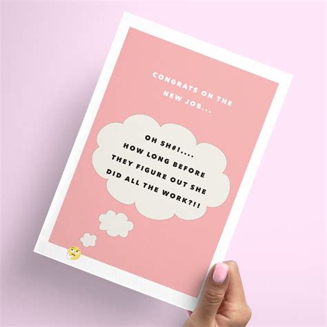 Funny Congratulations New Job Card for Work Colleague Good - Etsy