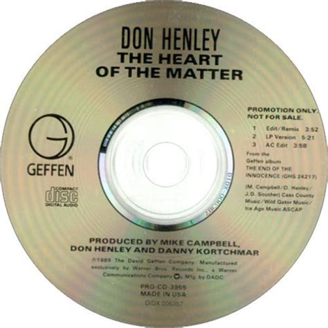 Don Henley – The Heart Of The Matter (1990, CD) - Discogs