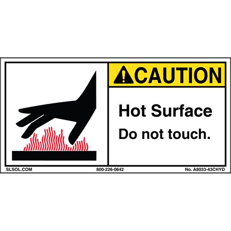 Caution - Hot Surface Safety Label (2"x4")