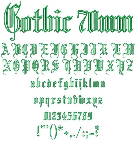 Gothic Outlines 70mm Font