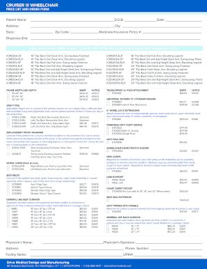 Fillable Online drive medical cruiser iii wheelchair form Fax Email ...