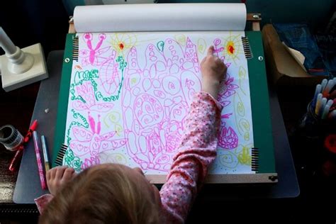 A Slanted Kids Drawing Table : Ergonomic and Portable! - Artful Parent