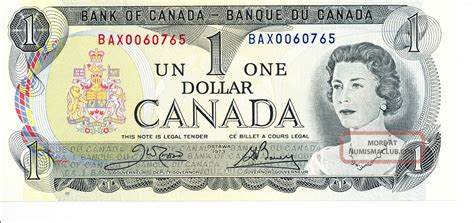 1973 Canadian Paper Money $1 Dollar Bills " Rare & Valued Srl " Very ...