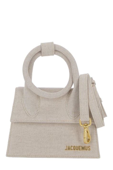 Jacquemus Logo Plaque Long Bambino Top Handle Bag in Gray | Lyst