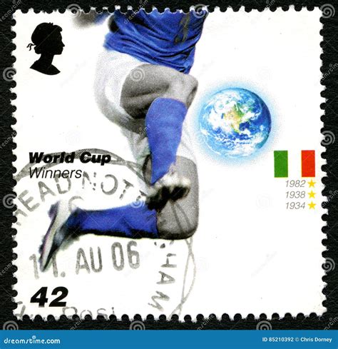 Italy World Cup Winners UK Postage Stamp Editorial Photography - Image ...