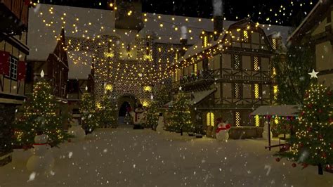 The Snowy Christmas Village Scenery | Snow Falling Sound 8 Hours - YouTube