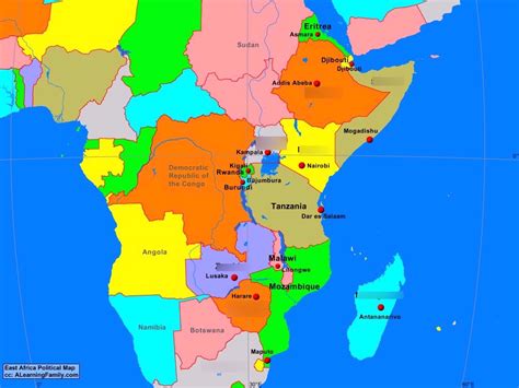 Southern and Eastern Africa map Diagram | Quizlet