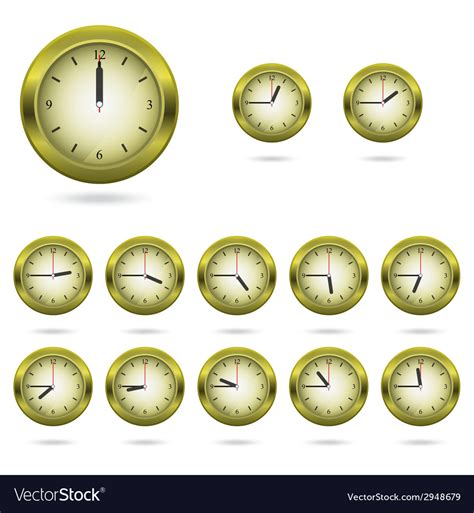 Set of colorful clock icon Royalty Free Vector Image