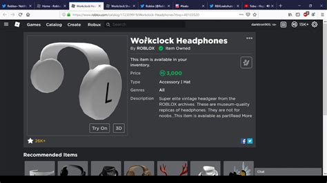 Workclock Headphones And Workclock Shades Are Back On Sale! | Roblox ...