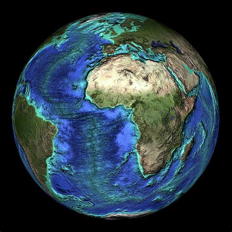 Earth's Topography Photograph by Noaa/science Photo Library