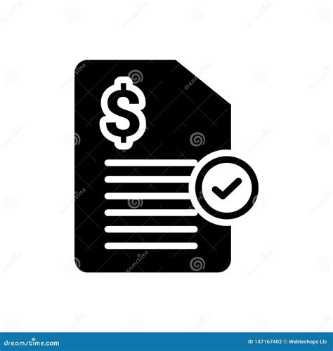 Black Solid Icon for Bills, Paid and Stamp Stock Vector - Illustration ...