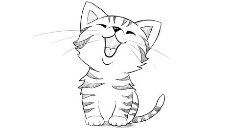 How To Draw A Cute Baby Kitten Easy Happy Drawings | Images and Photos ...