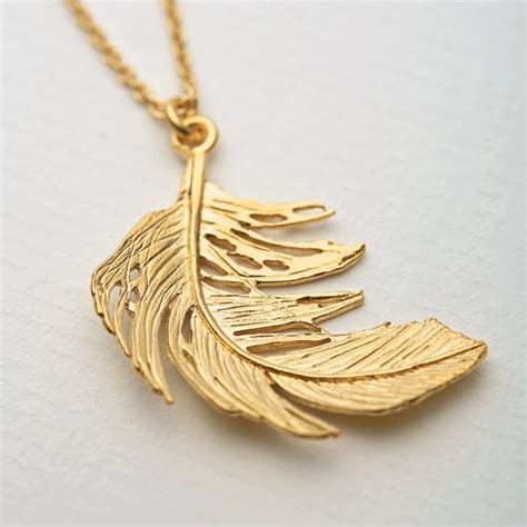 Gold Feather Necklace | Rhug Estate