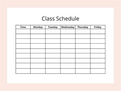 Printable Class Schedule Planner Instant Download Minimalist Weekly ...