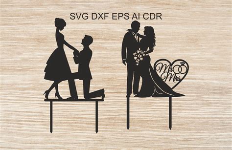 Free 205 Couple Wedding Cake Topper Svg SVG PNG EPS DXF File - Best ...