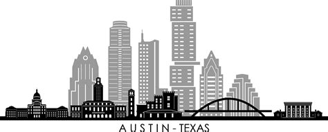 AUSTIN Texas USA SKYLINE City Outline Silhouette Vector - Etsy Israel