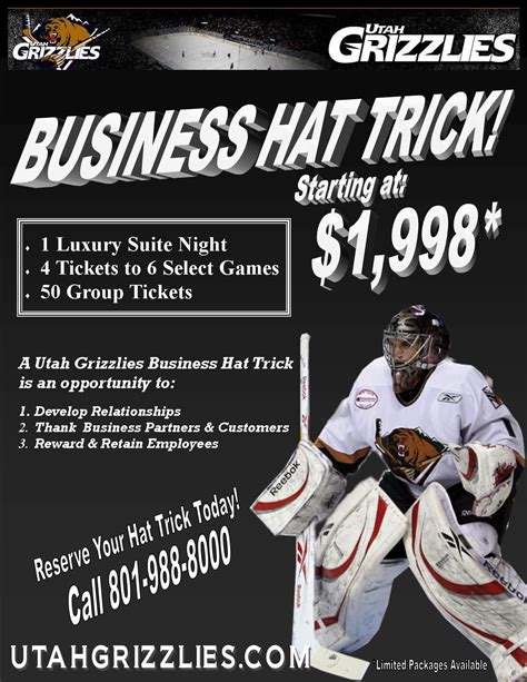 Utah Grizzlies Merchandise | Utah Grizzlies: Business Hat Trick Package ...