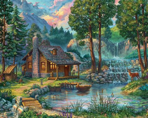 House by the Lake Jigsaw Puzzle , 1000 Piece Puzzles: Vermont Christmas ...