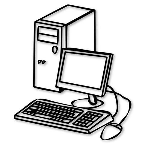 Desktop Computer Clipart | Clipart black and white, Clip art, Desktop ...