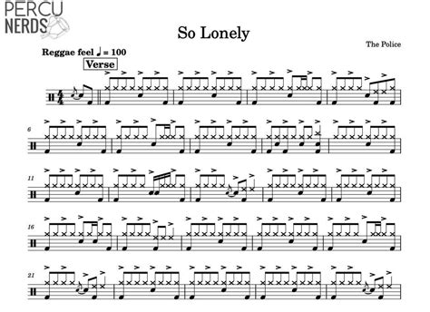 So Lonely - The Police - Drum Sheet Music - Percunerds Transcriptions ...