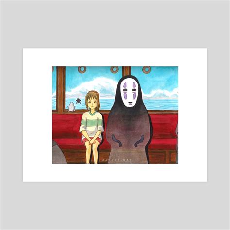 Chihiro and No Face | Spirited Away, an art print by Emayestiway - INPRNT