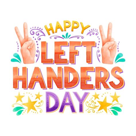 Free Vector | Left handers day lettering