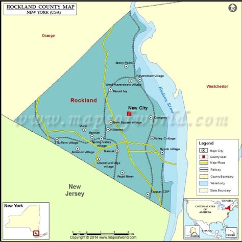 Rockland County Map, Map of Rockland County, New York, USA