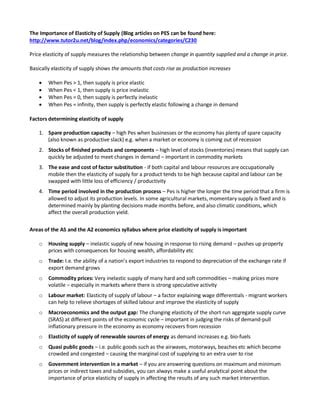 Importance of price elasticity of supply | PDF | Free Download