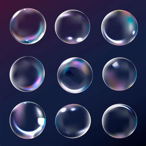 Free Vector | Clear bubble element in navy background