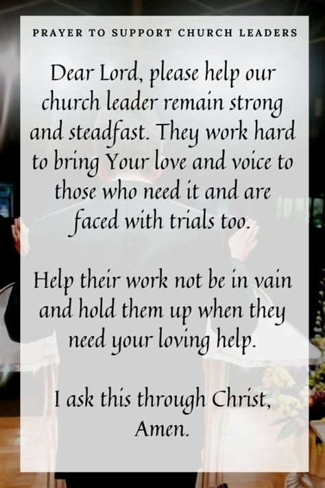 Prayer to Support Church Leaders | Prayer for church, Prayers ...