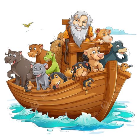 Noah On His Ark Bible Story, Bible Story, Noah Ark, Ark PNG Transparent ...