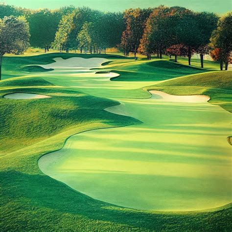 Premium Photo | Golf course landscape background with green grass on ...