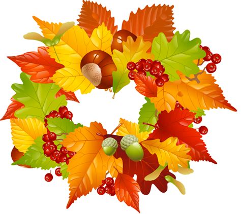 Fall leaves wreath | Clip Art Everyday for Cards, Scrapbooking, Picture ...