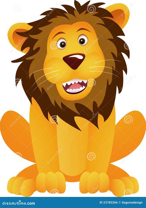 Funny lion cartoon stock vector. Illustration of africa - 23782266