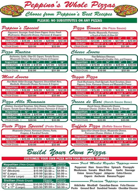 Peppino's Pizzeria Menu, Athens, GA