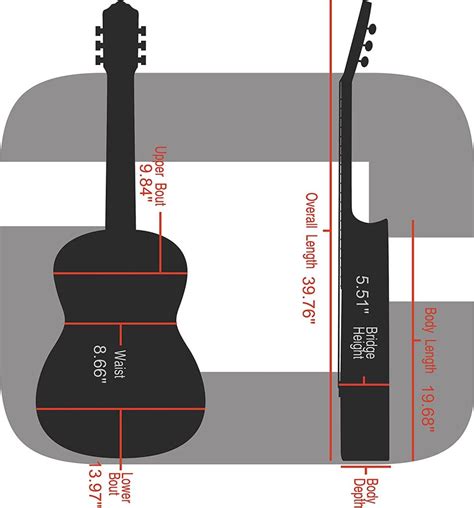 12 Frets 00 Style Acoustic Guitar Case - Measurements based on Martin ...