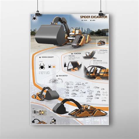 Excavator design (https://notefolio.net/jee2li_/253608) on Behance