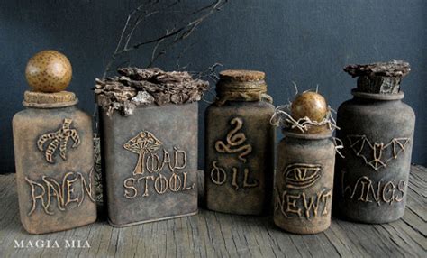 Make Recycled Witch's Apothecary Jars » Dollar Store Crafts