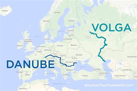 Danube-Volga River Map | 7 continents, Danube, Europe