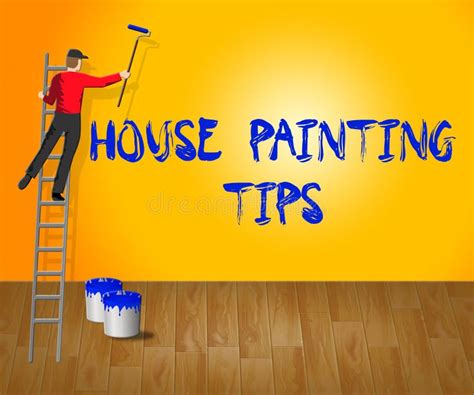 House Painting Tips Shows House Paint 3d Illustration Stock ...