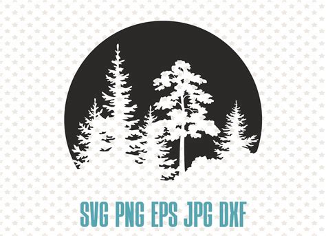 Forest Svg Design Vector Woods Silhouette Camping Mountain - Etsy