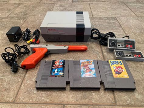 Original Nintendo Nes Console System W/ Super Mario 1 2 3 With Original ...