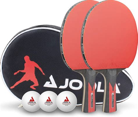 JOOLA Table Tennis Set DUO Carbon | 2 Bats + 3 Ping Pong Balls + 1 Case ...