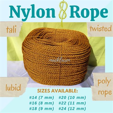 Nylon Rope Tali Lubid Twisted Poly Rope #14 #16 #18 #20 #22 #24 Sold ...