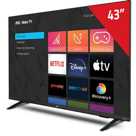 Smart TV AOC Roku TV 43" Full HD - SÉRIE 5135 | AOC - Loja AOC